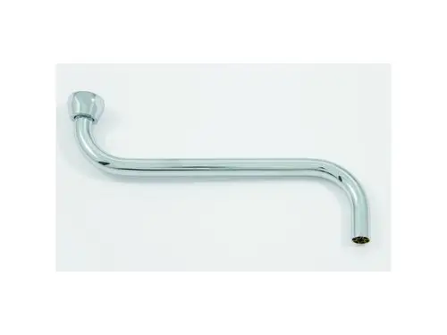 Rohrauslauf von Ideal Standard, gebogen und verchromt, mit Anschluss oben. Ideal für Sanitärinstallationen.